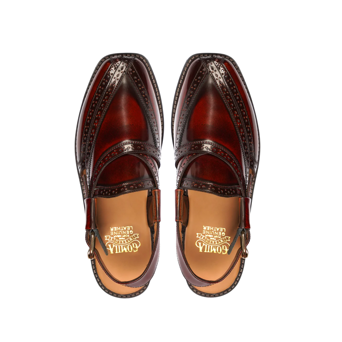 Brooklyn - Men's Oxblood Box Leather High Shine Sandal