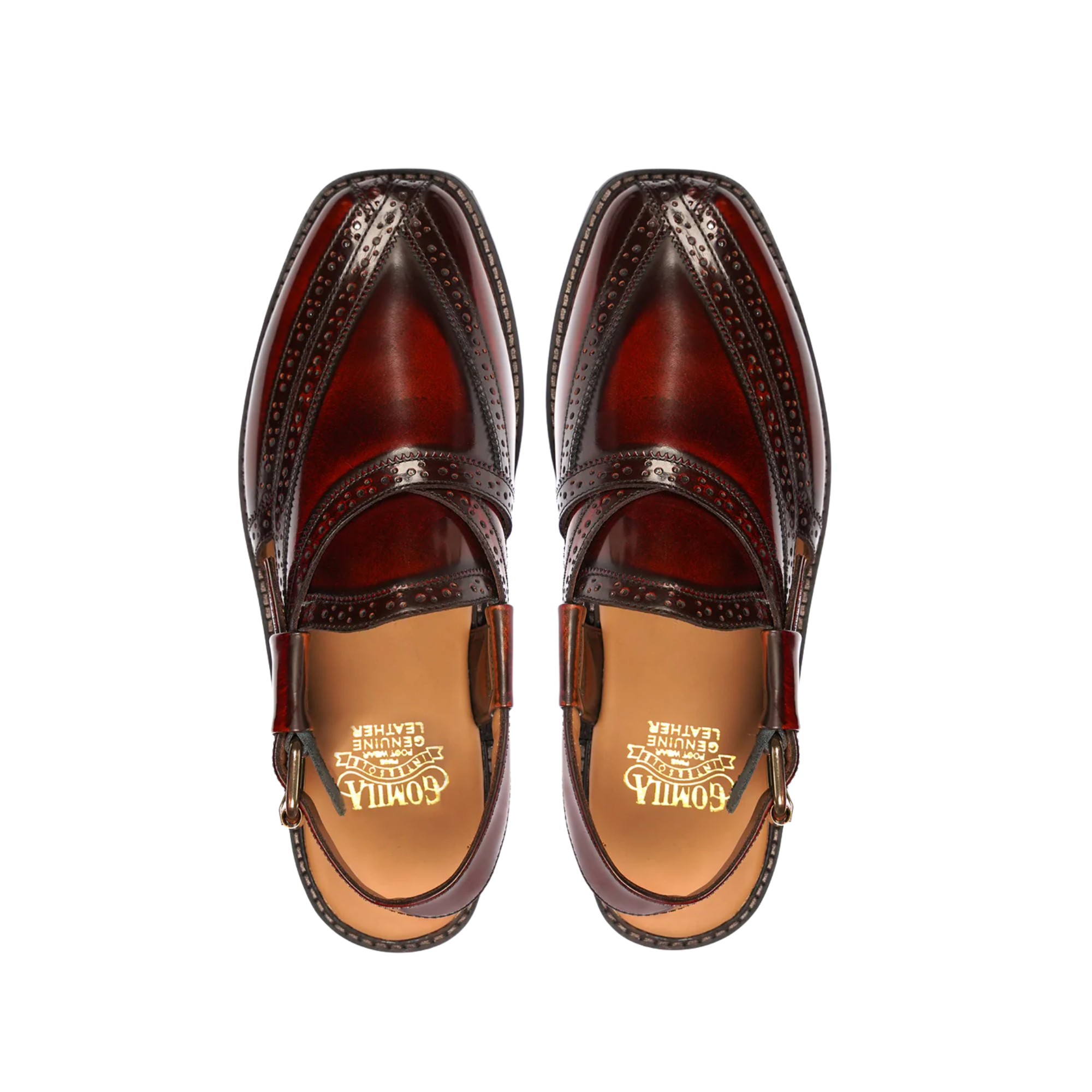Brooklyn - Men's Oxblood Box Leather High Shine Sandal