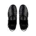 Saul - Men's Black Crocodile Printed Leather Sandal