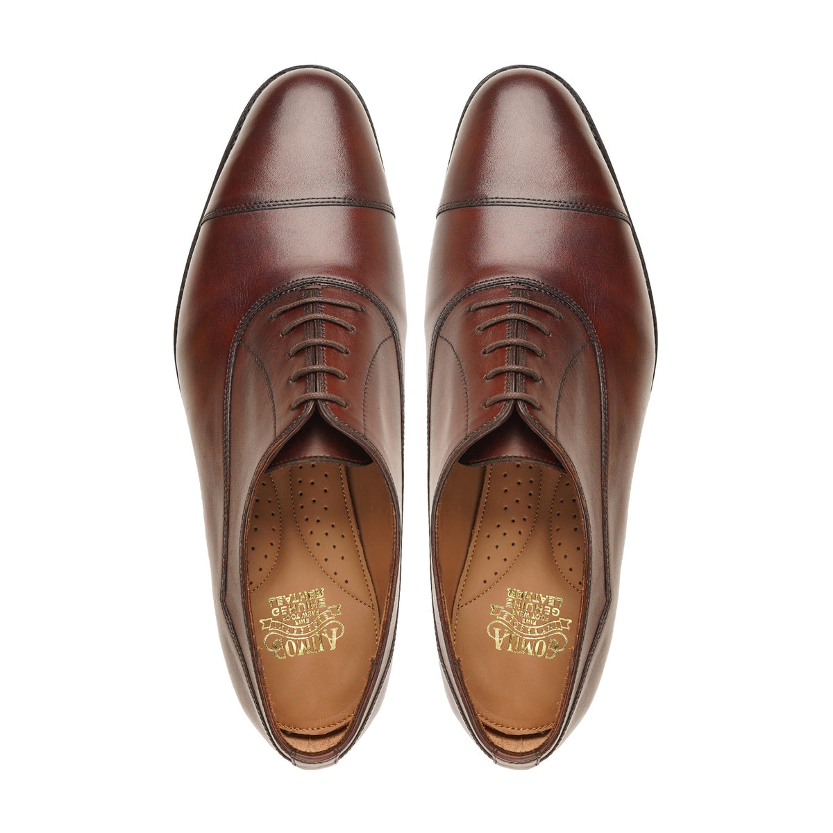Rosso - Men's Reddish Brown Calf Leather Oxford Shoe