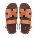 Nathan - Men's Light Brown Calf Leather Sandal
