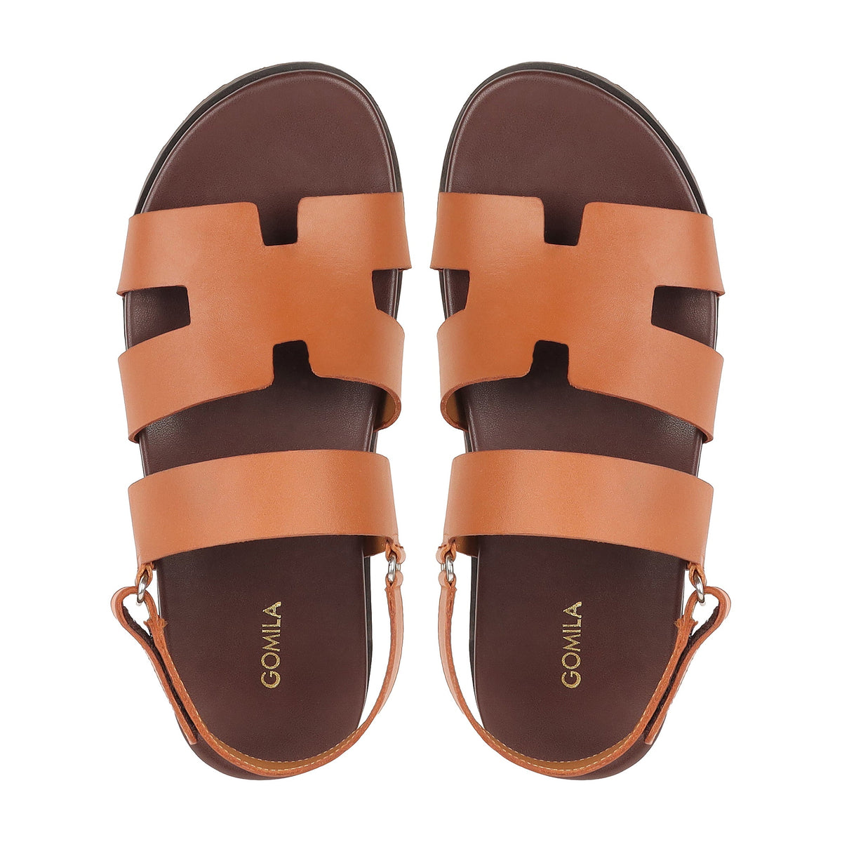 Nathan - Men's Light Brown Calf Leather Sandal