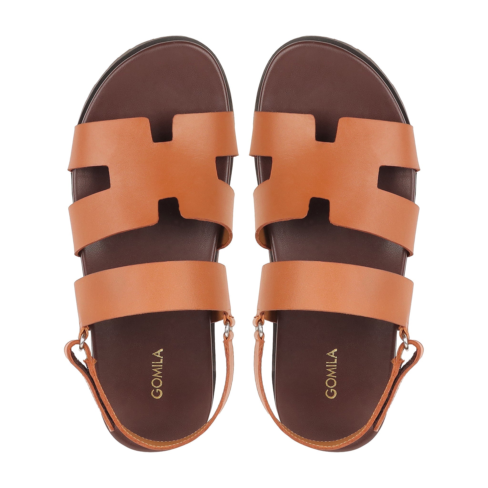 Nathan - Men's Light Brown Calf Leather Sandal