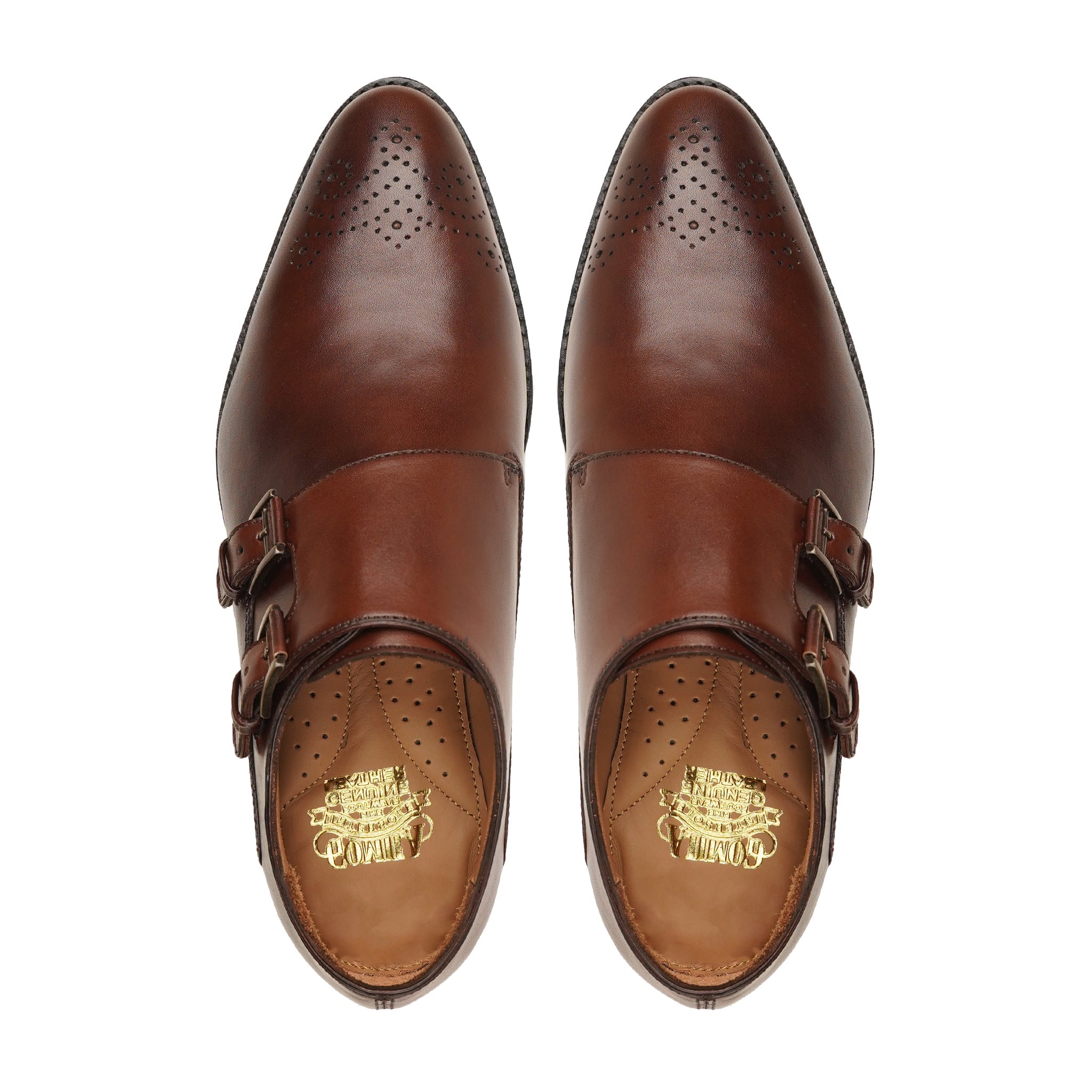 Nisaan - Men's Dark Brown Calf Leather Double Monkstrap
