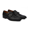 Trek - Men's Black Hand Woven Calf Leather Double Monkstrap