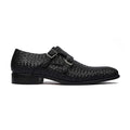 Trek - Men's Black Hand Woven Calf Leather Double Monkstrap