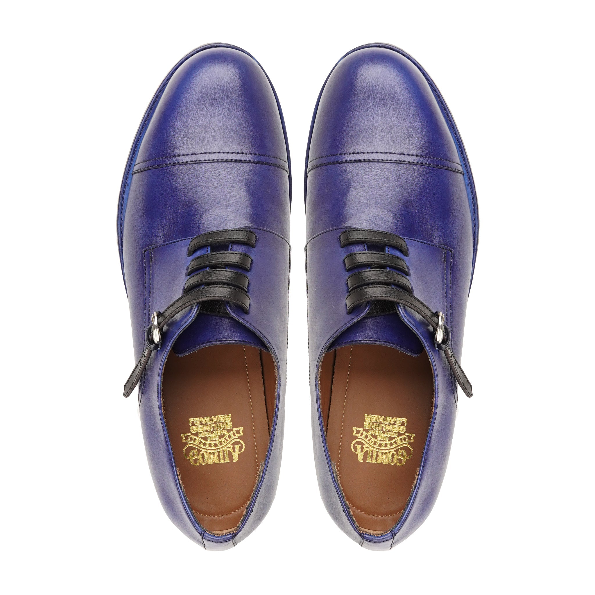 Gibsol - Men's Dark Blue Calf Leather Derby Shoe