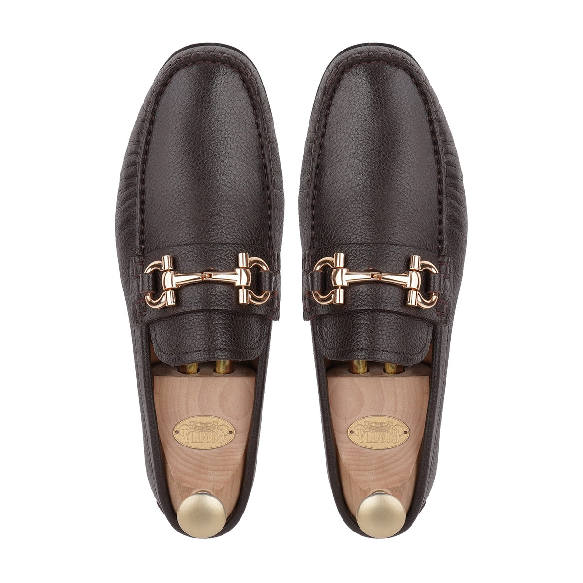 Tex - Men's Dark Brown Pebble Grain Leather Driver Shoe