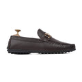 Tex - Men's Dark Brown Pebble Grain Leather Driver Shoe