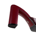 Lana - Women's Crocodile Print Oxblood Heels