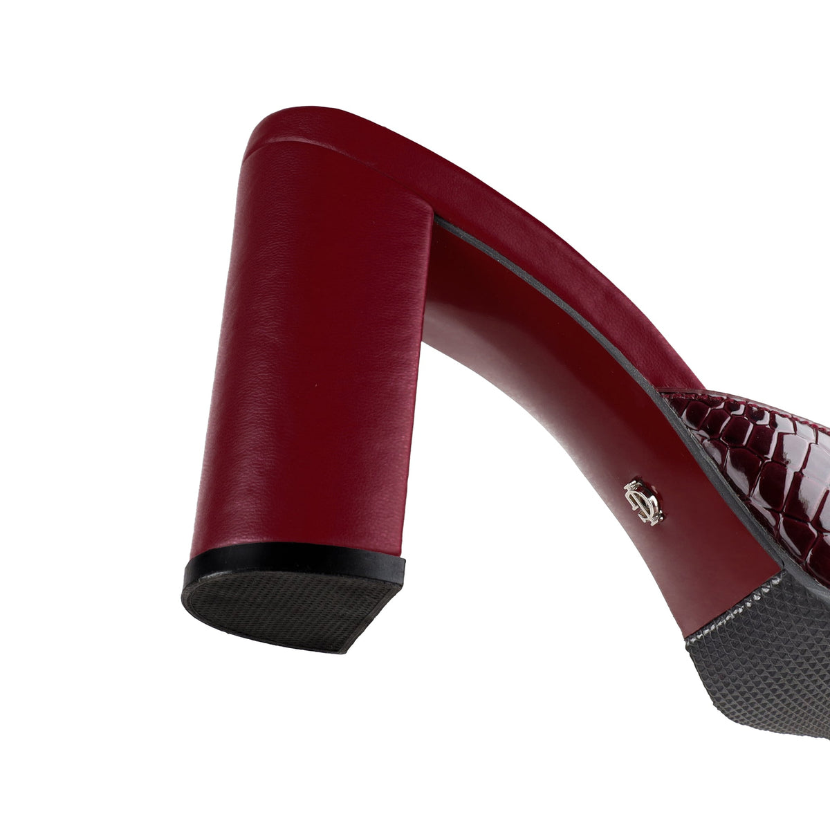Lana - Women's Crocodile Print Oxblood Heels