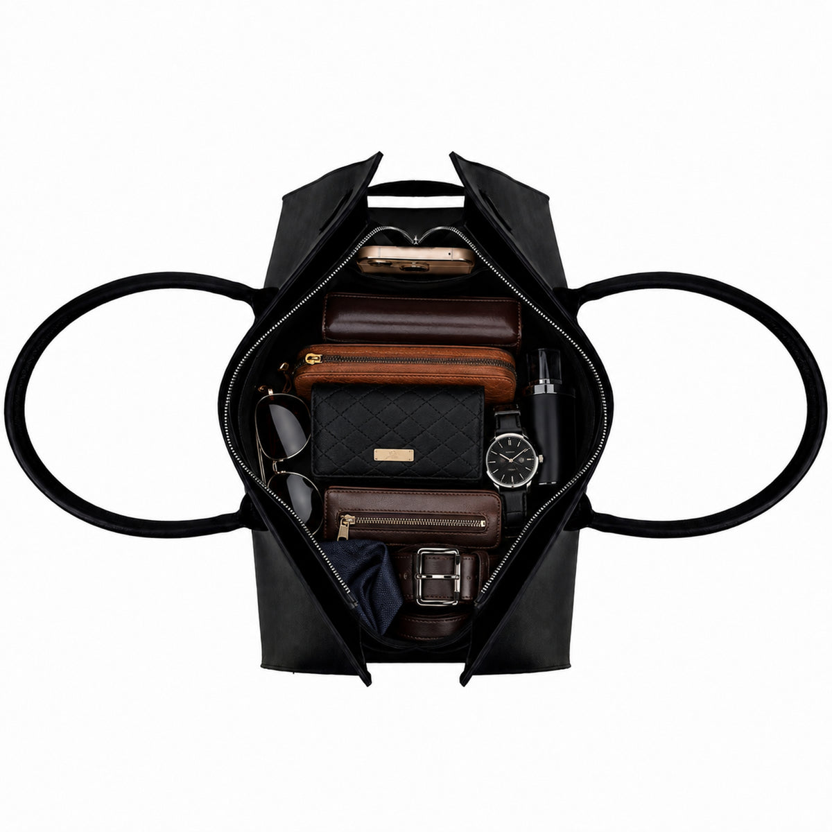 Title Dean - Men's Black Milled Faux Leather Bag