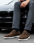 Harlow - Men's Dark Brown Suede Loafer