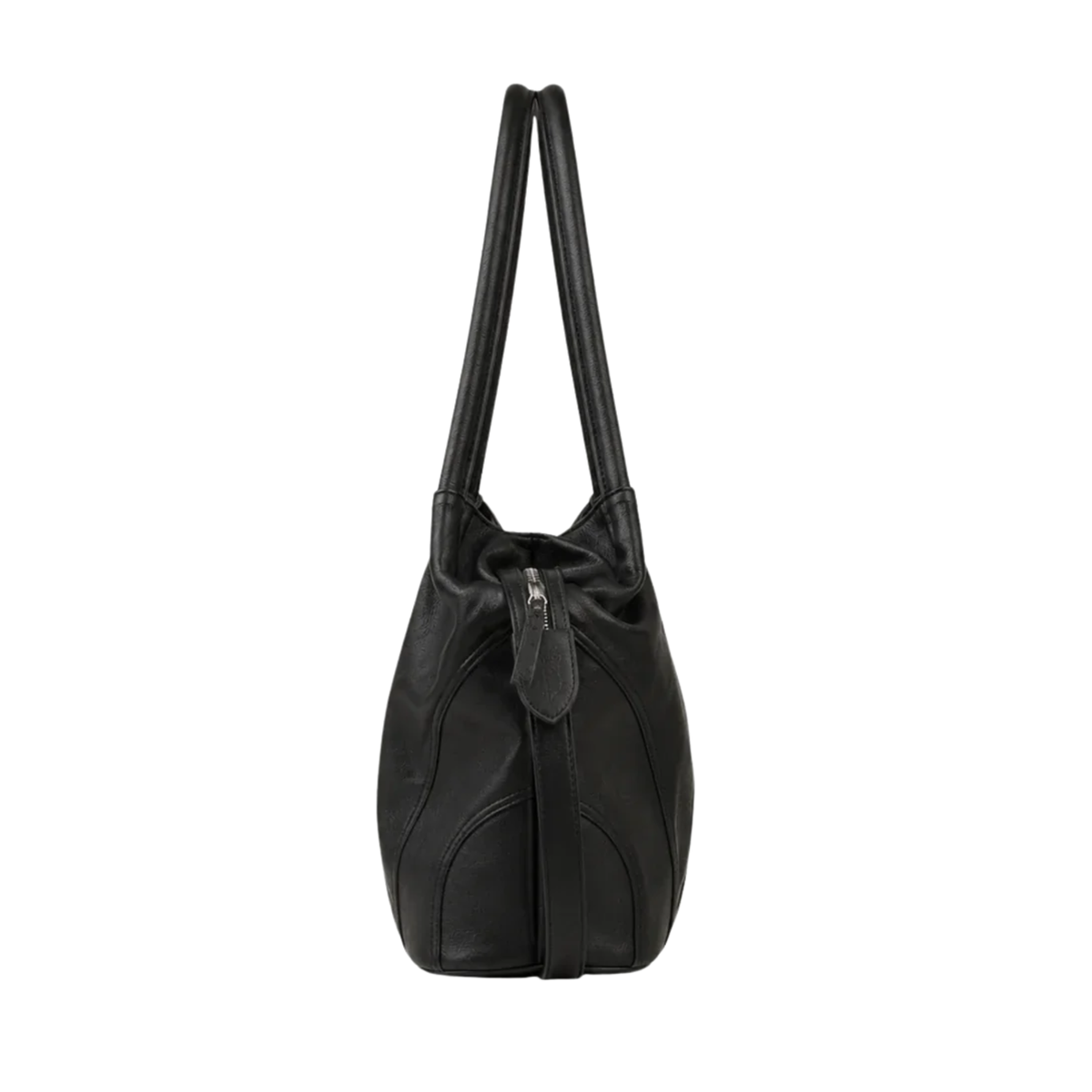 Lushia - black Pebble Grain Leather Hand Bag