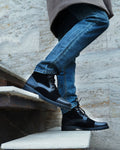 Dosia - Men's Black Kid Suede and Calf Leather Boot
