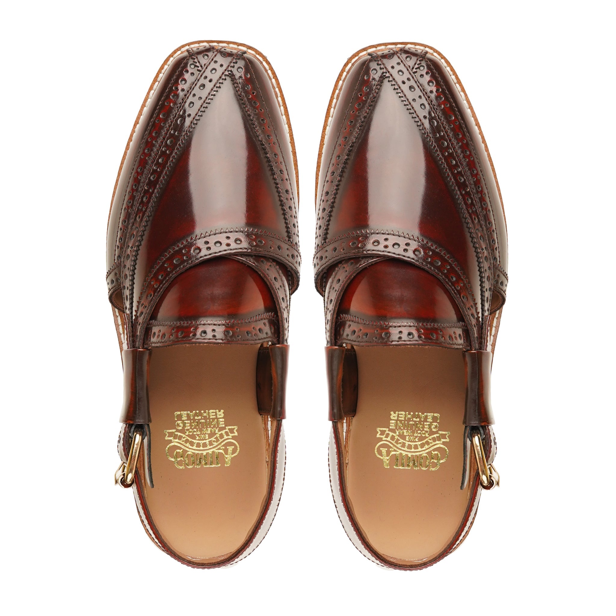 Katana - Men's Oxblood Box Leather High Shine Sandal