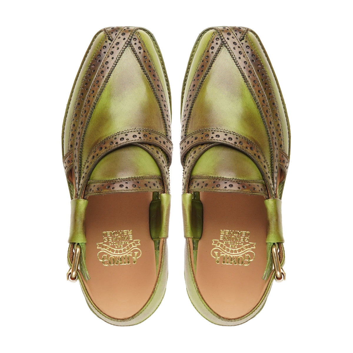 Haruka - Men's Burnished Green Calf Leather Sandal