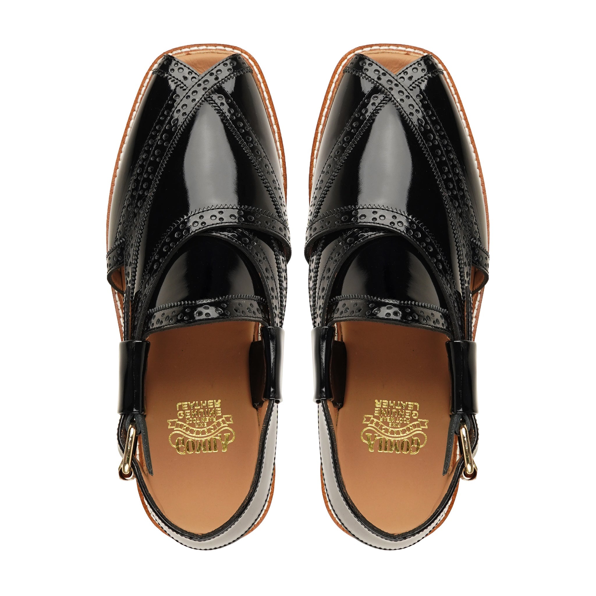 Satomi - Men's Black Patent Leather Sandal
