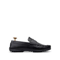 Giles - Men's Black Crocodile Textured & Calf Leather Driver
