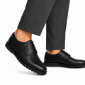 Mark - Men's Black Milled Leather Sneaker