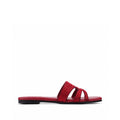 Freya - Women's Oxblood Hand Set Crystals Slipper