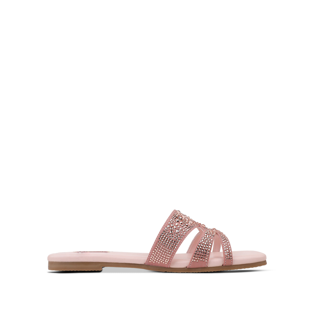 Freya - Women's Pink Hand Set Crystals Slipper