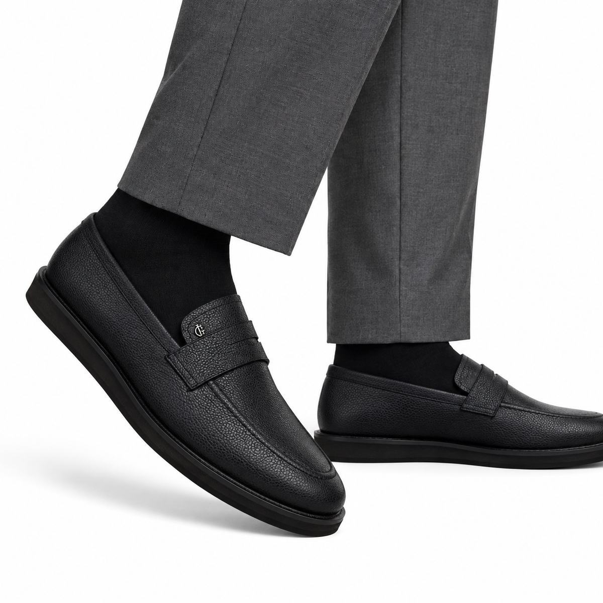Emory - Men's Black Milled Leather Casual