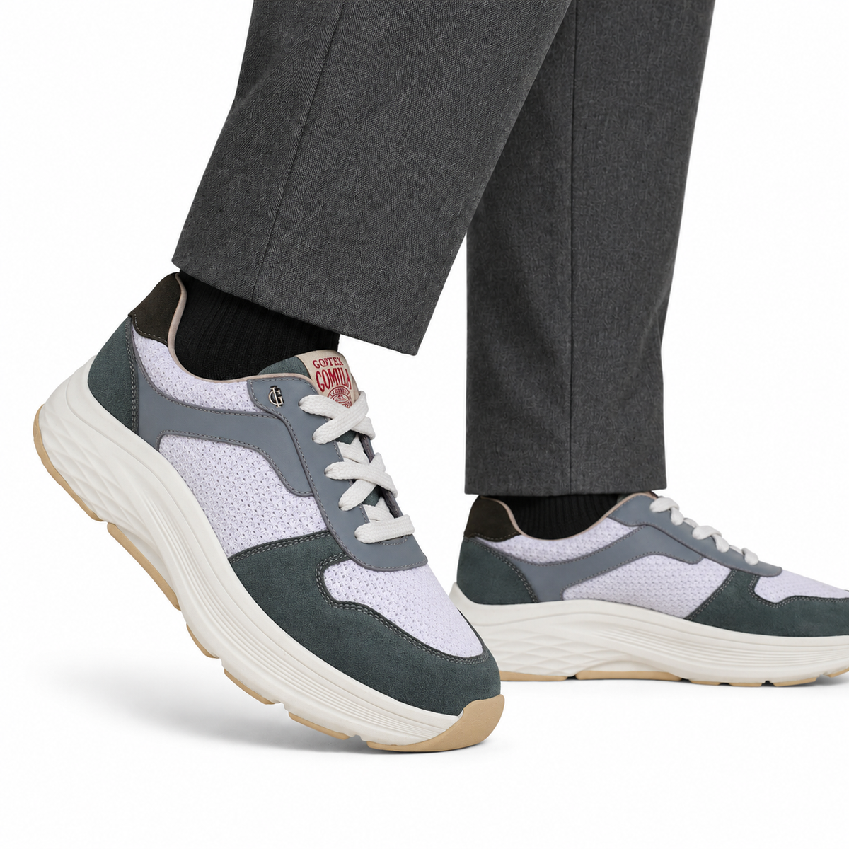 Micah - Men's White & Grey Sneaker