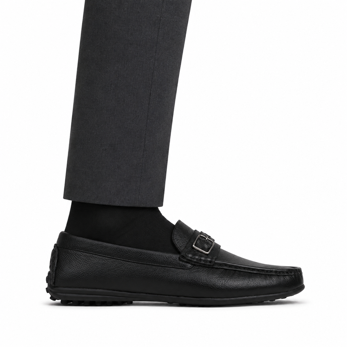Devin - Men's Black Milled Leather Driver