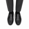 Knox - Men's Black Python Textured Calf Leather Driver Shoe