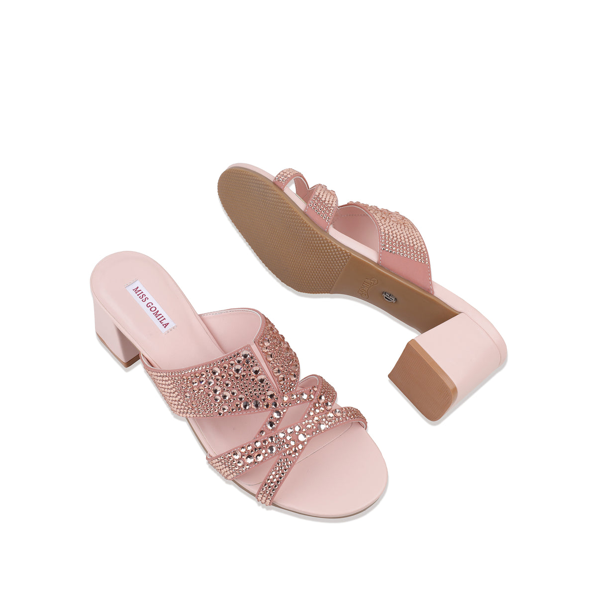 Jada - Women's Pink Hand Set Crystals 50mm Heels