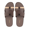 Cameron PRINTED - Men's Dark Brown Calf Leather Slippers