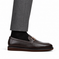 Tyler - Men's Dark Brown Milled Leather Casual