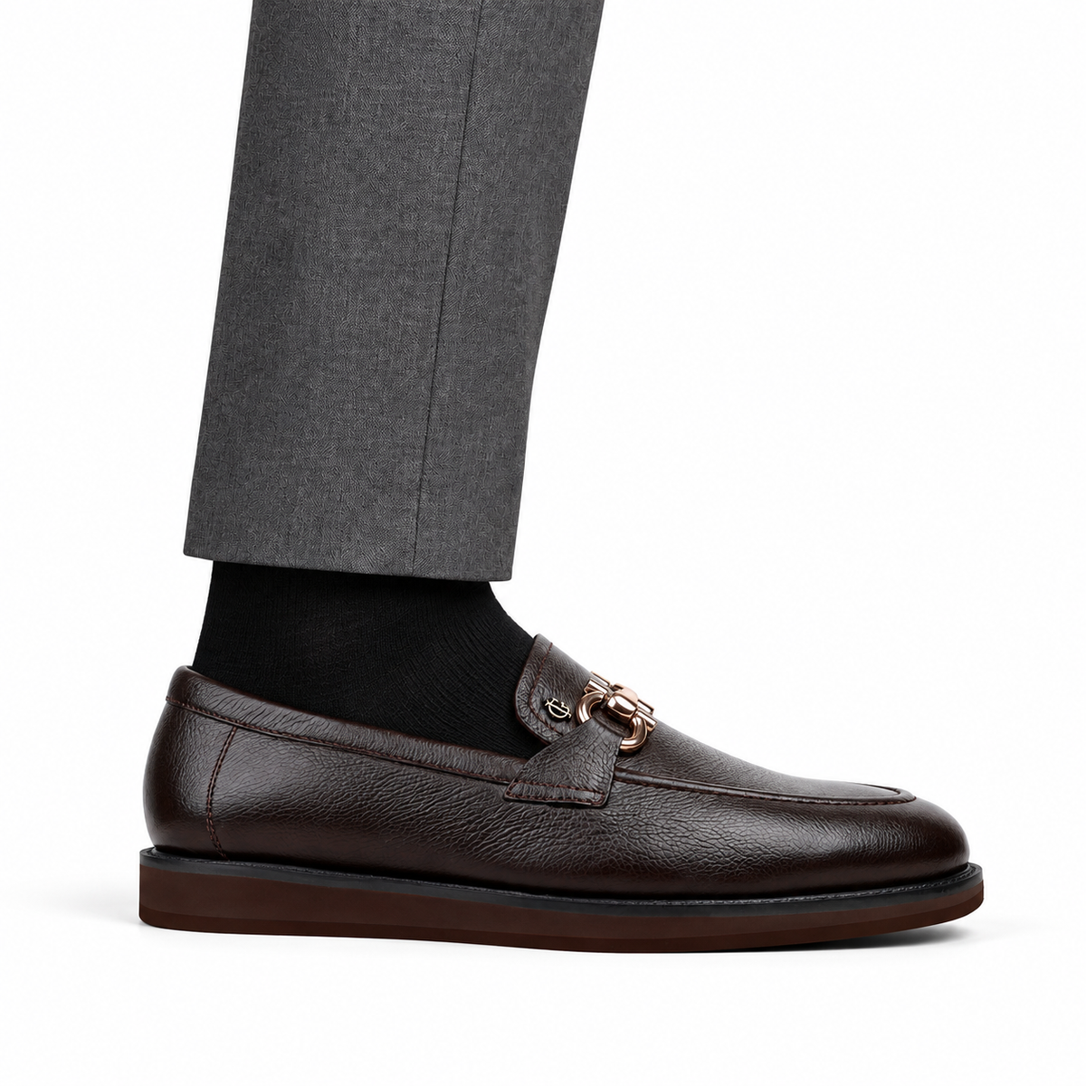 Tyler - Men's Dark Brown Milled Leather Casual
