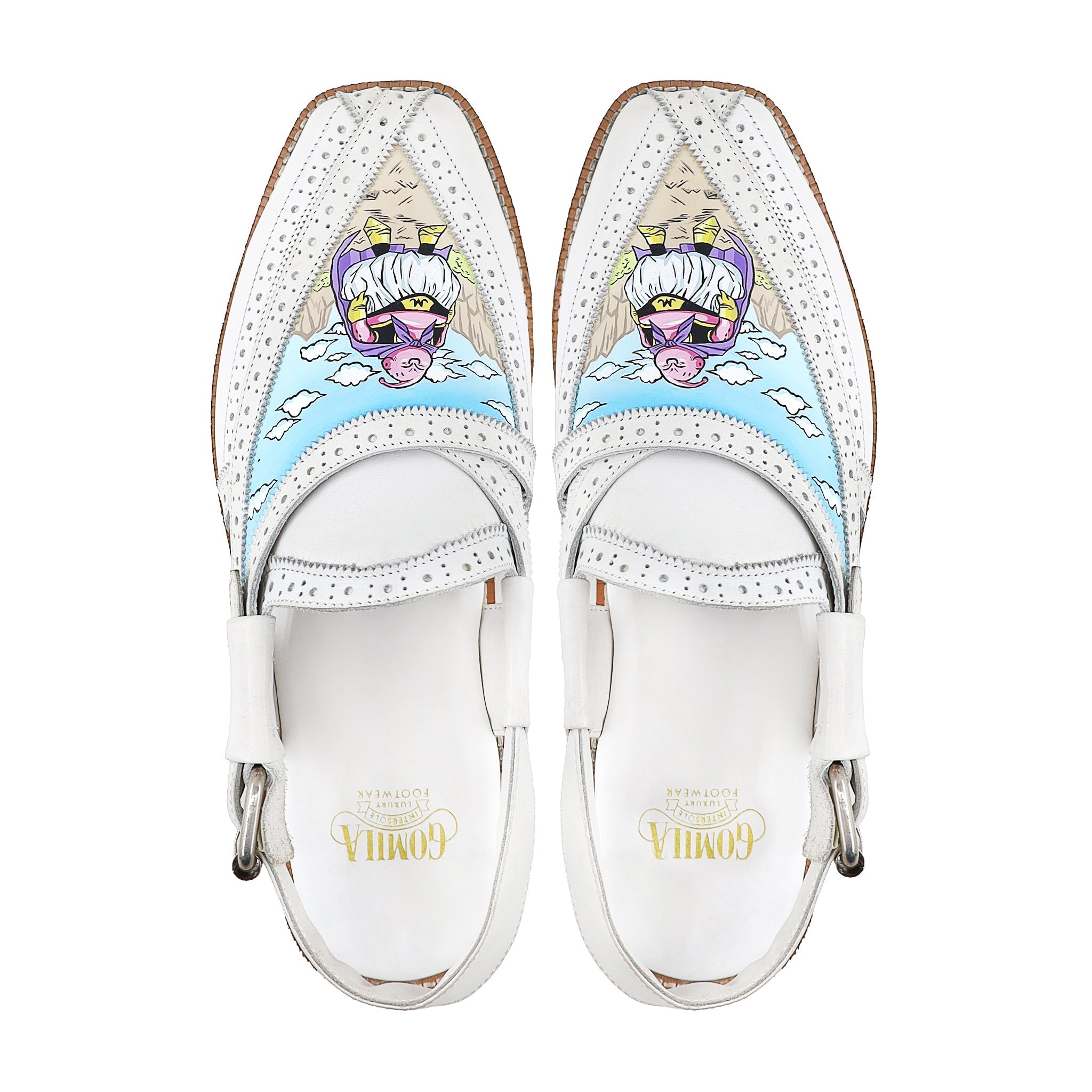 Maxton - Men's White Hand Painted Sandal