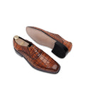 Adler - Men's Tan Crocodile Textured Goodyear Welted Leather Oxford