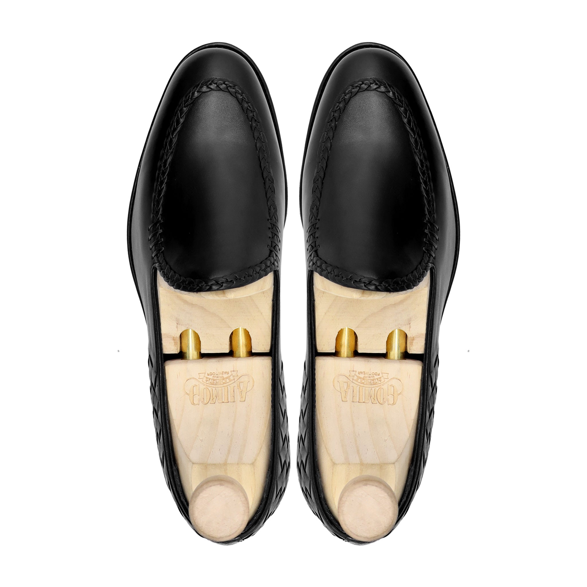 Ivanovic - Men's Black Calf and Hand Woven Calf Leather Loafer