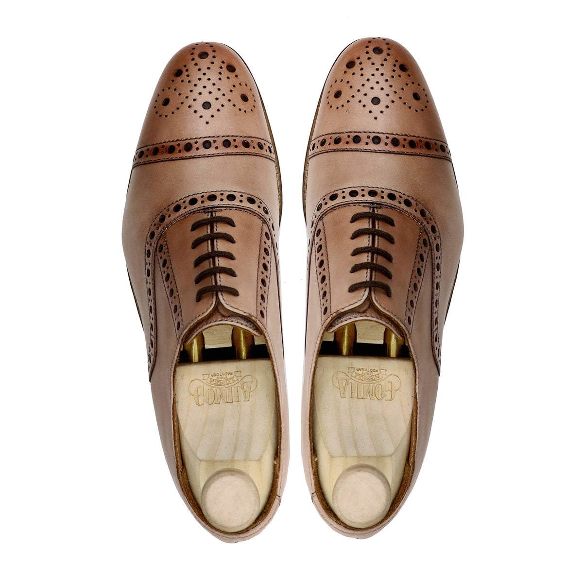 Algave - Men's Beige Calf Leather Oxford Shoe