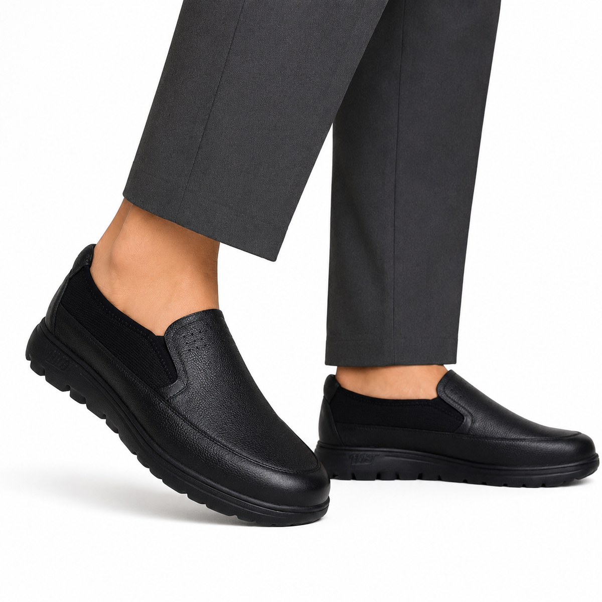 Apollo - Men's Black Milled Leather Sneaker
