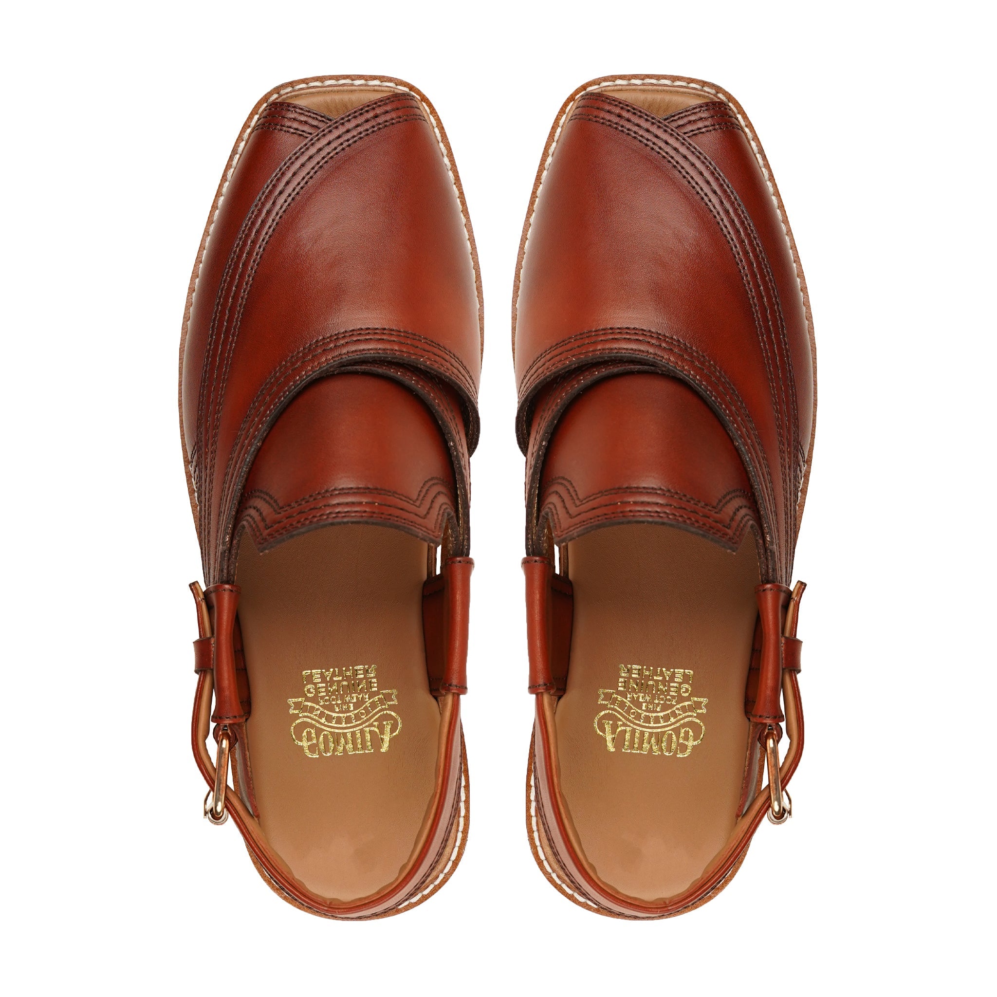Kuri - Men's Burgundy Brown Calf Leather Sandal