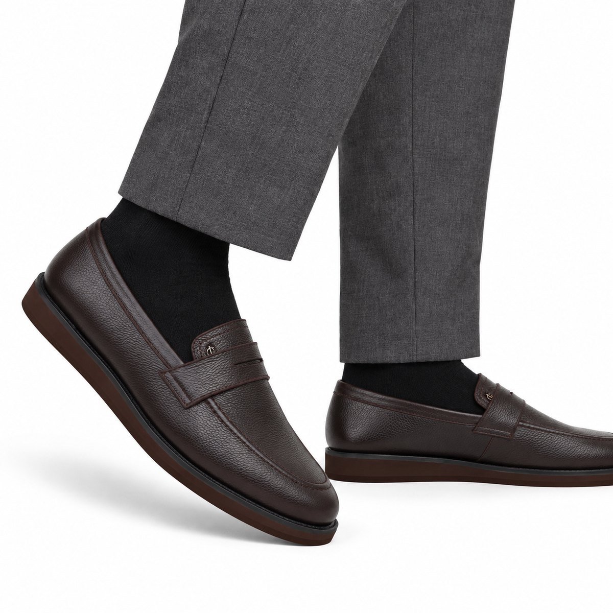 Emory - Men's Dark Brown Milled Leather Casual