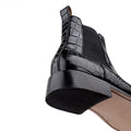 Dexter - Men's Black Crocodile Textured Goodyear Welted Chelsea Boot