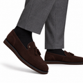 Gavin - Men's Dark Brown Suede Leather Casual