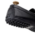 Giles - Men's Black Crocodile Textured & Calf Leather Driver