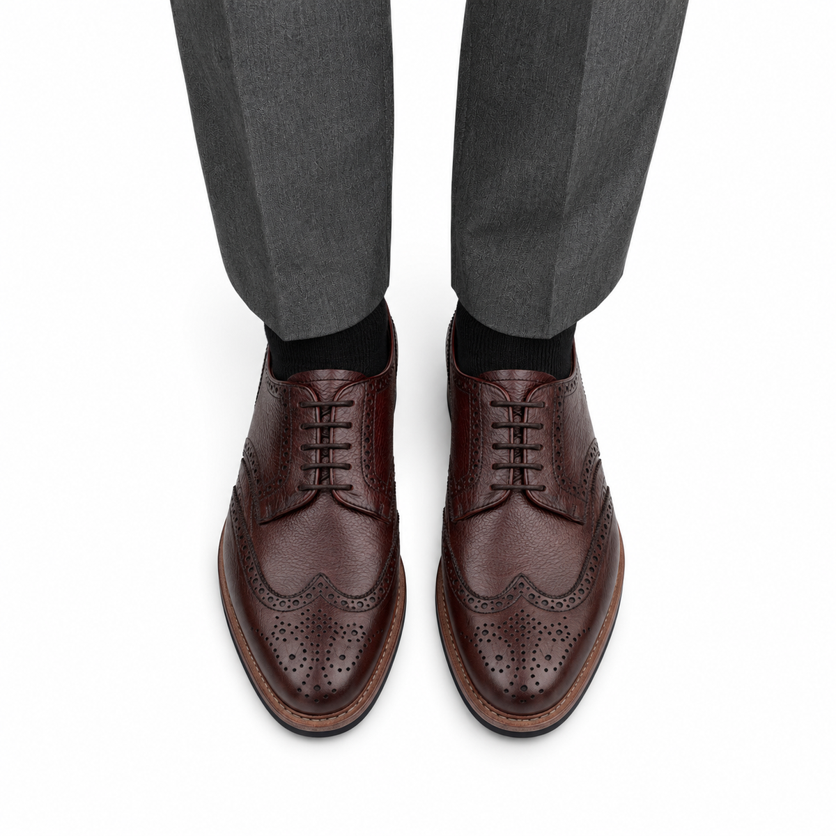Keith - Men's Oxblood Milled Leather Goodyear Welted Bespoke Derby