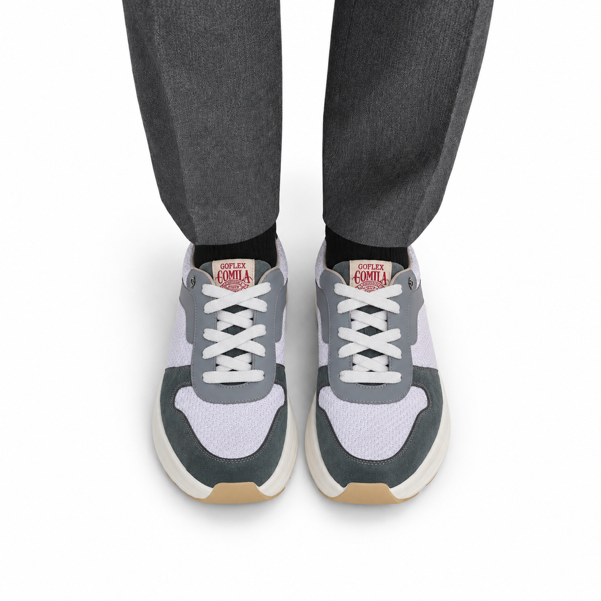 Micah - Men's White & Grey Sneaker