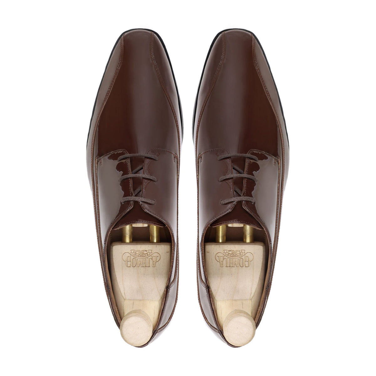 Liege - Men's Dark Brown Patent Derby Shoe