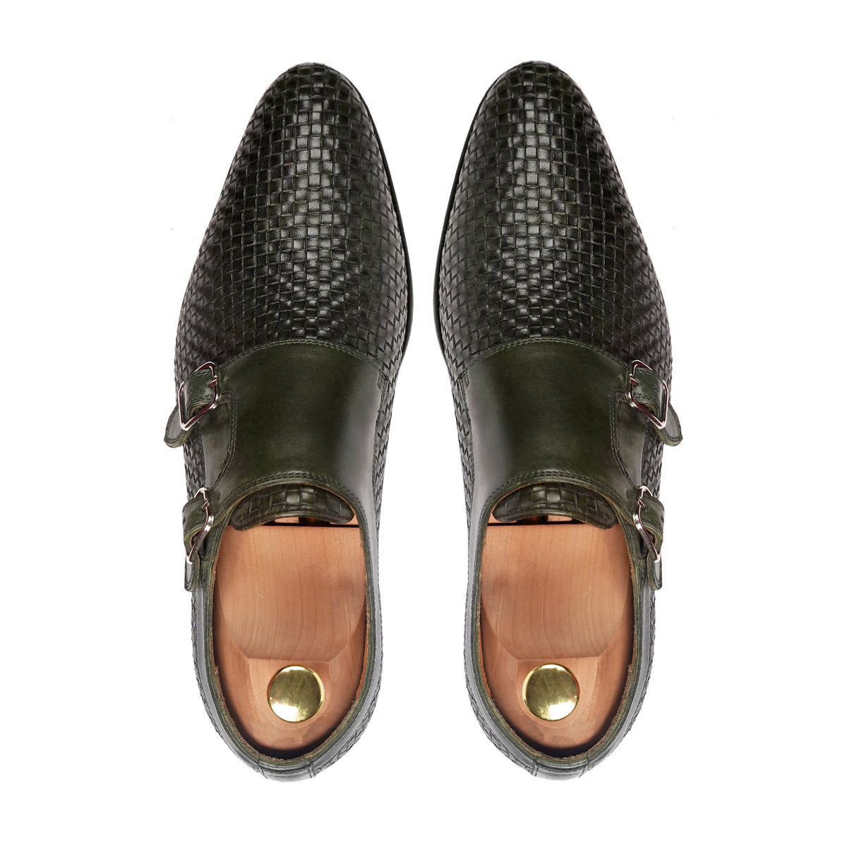 Salvador - Men's Green Patina Calf Leather Double Monktsrap