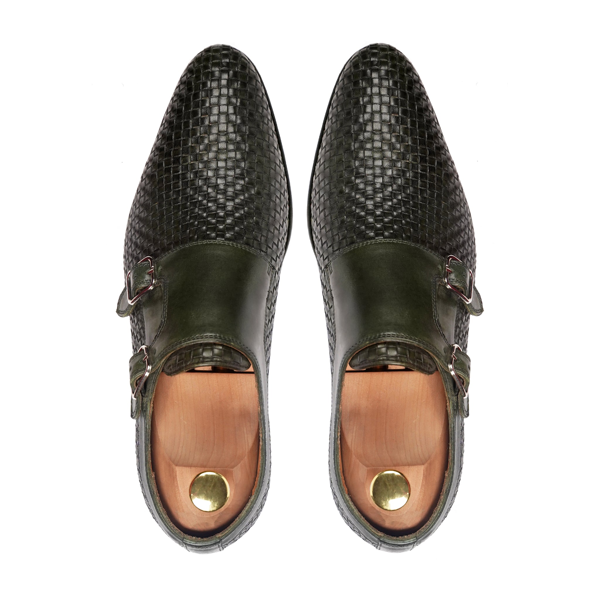 Salvador - Men's Green Patina Calf Leather Double Monktsrap