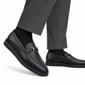 Bodie - Men's Black Milled Leather Casual